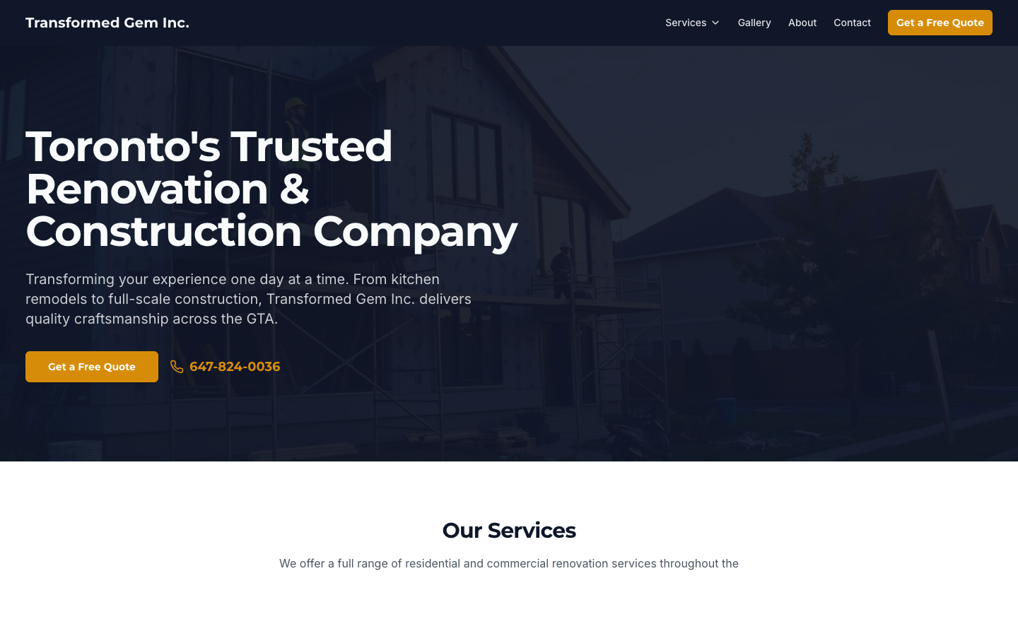 GEM Build contractor website