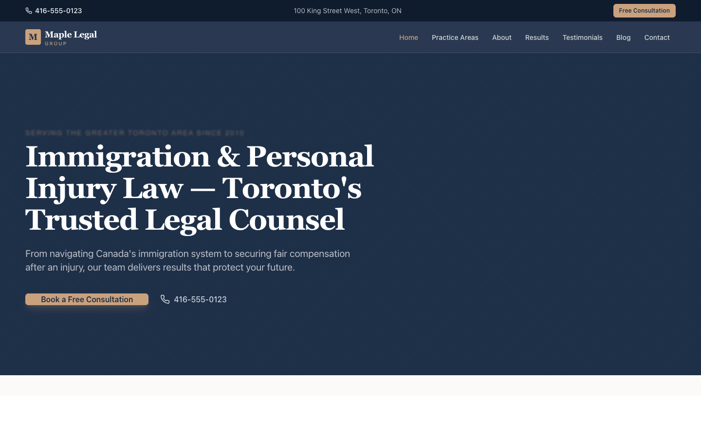 Maple Legal Group law firm website